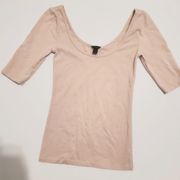 ANN TAYLOR Light Blush Pink Ballerina 3/4 Top - Size XXS, XS - Picture 4 of 5